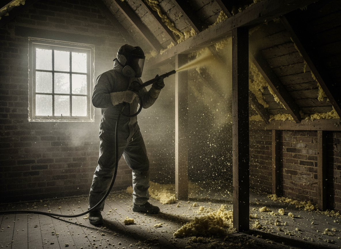 Sand Blasting Spray Foam Insulation Removal in York, North Yorkshire